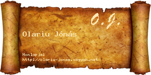 Olariu Jónás névjegykártya